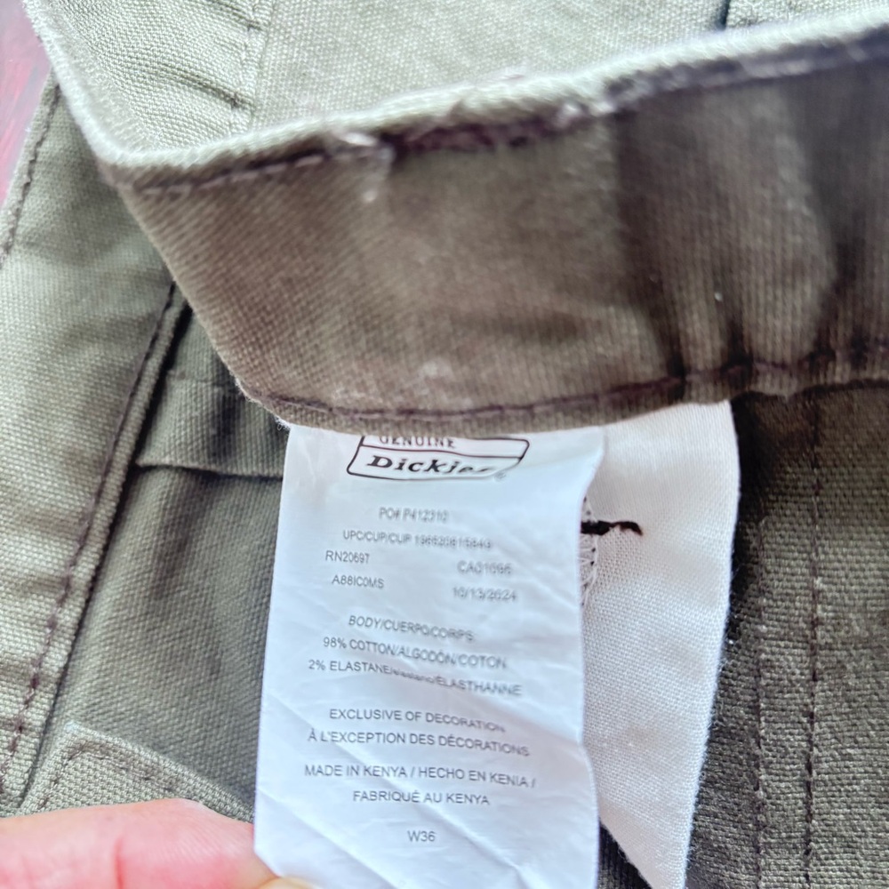 Dickies Olive Green Zip-Up Shorts - Picture 7 of 8